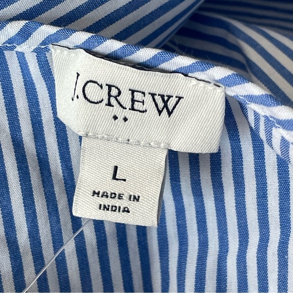 New! J. Crew button shoulder Top blouse stripe blue white 47281 - Picture 9 of 13